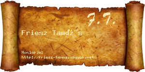 Friesz Tamás névjegykártya